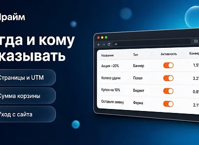 Спливаючі вікна з акціями та захоплення користувача при відході з сайту - Смарт баннеры (prime.smartbanners) - рішення на Бітрікс