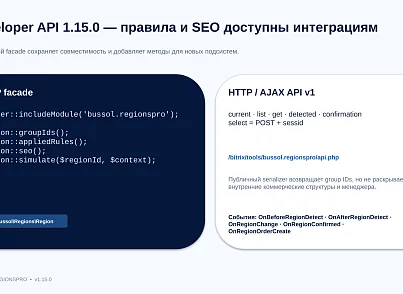 Bussol RegionsPro — мультирегиональная коммерческая платформа: цены, склады, SEO и GeoIP (bussol.regionspro) - решение для Битрикс