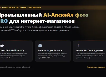 Модуль «AI Апскейлер и Улучшение фото каталога PRO» для 1С-Битрикс (picsel.imageoptimizerpro) - рішення на Бітрікс