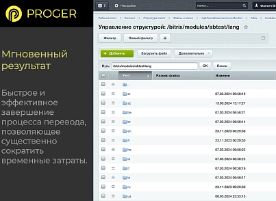 Помощник Локализации: автоматический перевод языковых файлов (bxproger.langtranslator) - рішення на Бітрікс