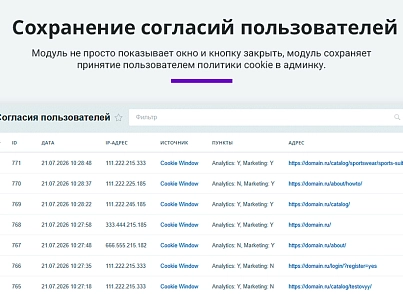 Уведомление об использовании cookie файлов (политика куки, ФЗ-152) (arturgolubev.cookiealert) - решение для Битрикс