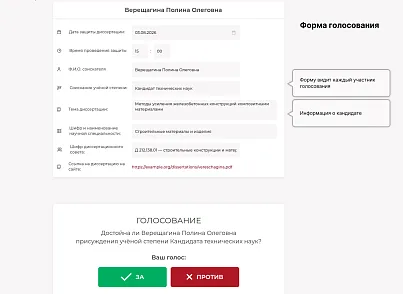 Система голосований диссертационных советов (clickon.vote) - решение для Битрикс