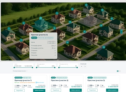 BS: Котеджі - сайт для котеджного селища, заміського дачного селища, земельних ділянок (brainsite.cottage) - рішення на Бітрікс