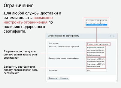 Подарочные сертификаты (isaev.certificates) - решение для Битрикс