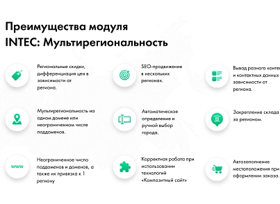 INTEC: Мультирегіональність - регіональна мережа вашого сайту з просуванням у пошукових системах (intec.regionality) - рішення на Бітрікс