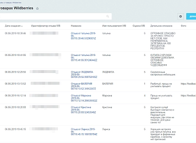 Импорт отзывов о товарах Wildberries (dobrosite.importwbfeedbacks) - рішення на Бітрікс