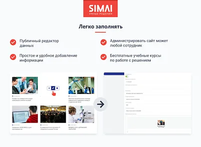 SIMAI-SF4: Сайт університету – адаптивний з версією для людей з вадами зору (simai.sf4university) - рішення на Бітрікс