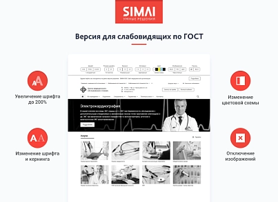 SIMAI-SF4: Сайт медичної організації - адаптивний з версією для людей з вадами зору (simai.sf4med) - рішення на Бітрікс
