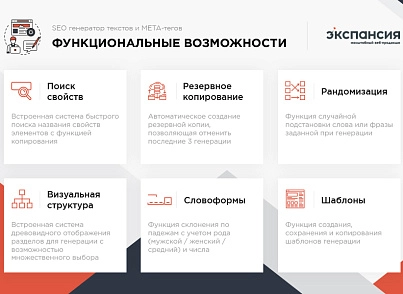 Професійний SEO генератор текстів та META-тегів для категорій та товарів інтернет-магазину (expansio.generator) - рішення на Бітрікс