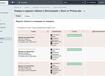 Модуль интеграции с Ozon (primelabs.ozon) - рішення на Бітрікс