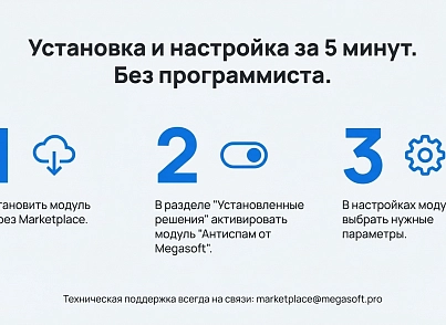 Антиспам (для форм сайту), спам фільтр, захист проти ботів, без CAPTCHA (капча) від Megasoft (megasoft.antispam) - рішення на Бітрікс