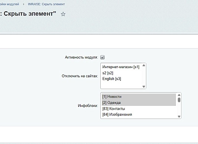 INRAISE: Скрыть элемент (inraise.hide) - рішення на Бітрікс