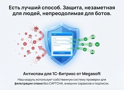 Антиспам (для форм сайту), спам фільтр, захист проти ботів, без CAPTCHA (капча) від Megasoft (megasoft.antispam) - рішення на Бітрікс