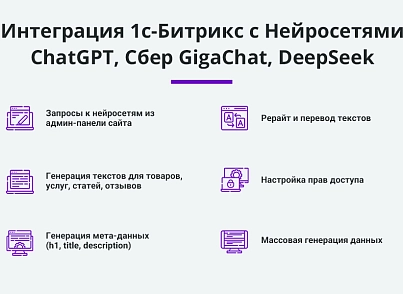 Интеграция с ChatGPT и Сбер GigaChat. Генерация контента, текстов, seo мета, данных для продвижения (arturgolubev.chatgpt) - рішення на Бітрікс