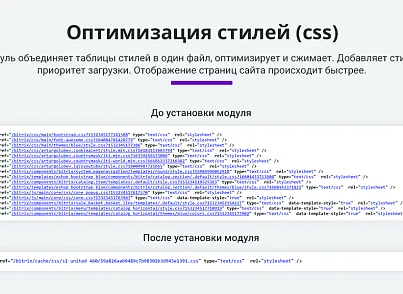 Прискорення завантаження сайту + оптимізація для Google PageSpeed (webp, js, css, зображення, зображення) (arturgolubev.cssinliner) - рішення на Бітрікс
