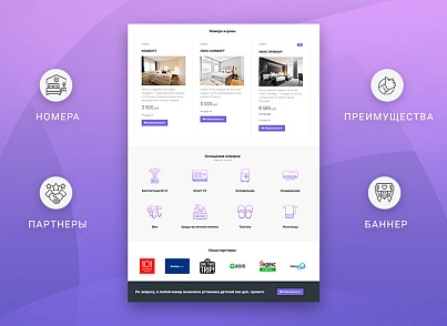 ВебПростор: Готовый одностраничный сайт - Отель (webprostor.hotel) - рішення на Бітрікс