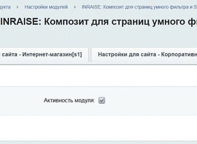 Модуль для налаштування композитної технології 1С-Бітрікс для сторінок розумного фільтра (inraise.compositefilter) - рішення на Бітрікс