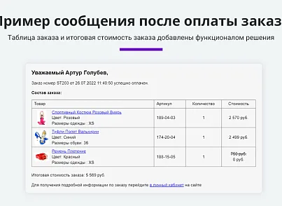 Расширенные письма заказов (arturgolubev.orderletters) - рішення на Бітрікс