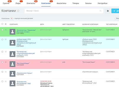 Подсветка карточек CRM (lion.backlighter) - рішення на Бітрікс