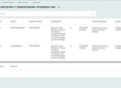 SMS отправка по статусам заказа (Билайн) (disprove.smska) - рішення на Бітрікс