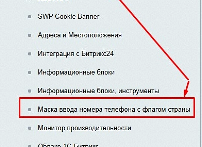 Маска введення номера телефону з прапором країни (softwarepass6454597.telephonemask) - рішення на Бітрікс