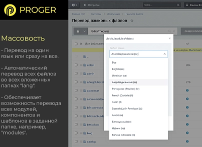 Помощник Локализации: автоматический перевод языковых файлов (bxproger.langtranslator) - рішення на Бітрікс