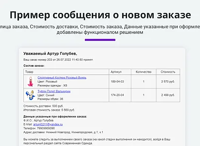 Расширенные письма заказов (arturgolubev.orderletters) - рішення на Бітрікс