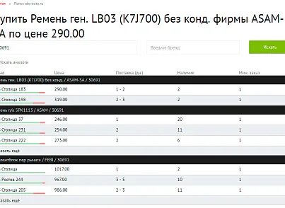 Поиск запасных частей с сайта abs-auto.ru (psk.abssearch) - рішення на Бітрікс